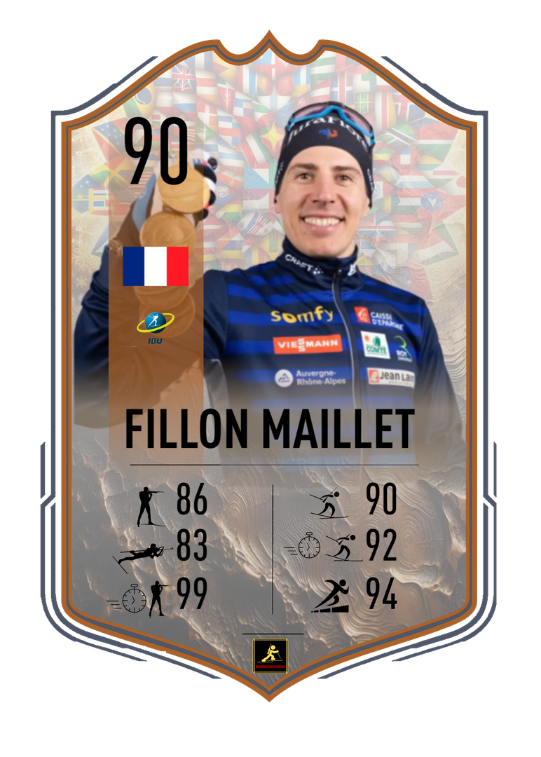 Quentin Fillon-Maillet - Nove Mesto 2024 World Championships Star - Single Mixed Relay World Champion, 3rd of the Mass Start, Men & Mixed Relays - Biathlon Cards